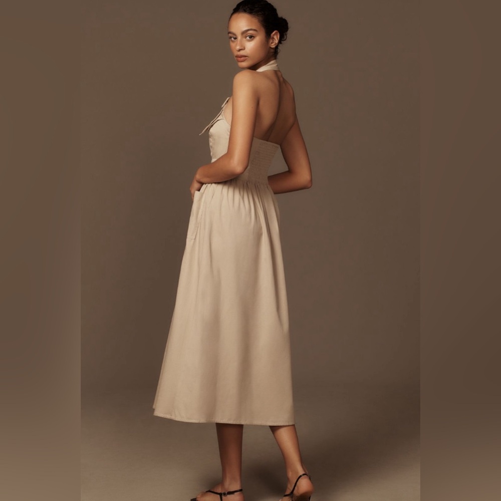 NWT Porridge Halter Utility Midi Dress
